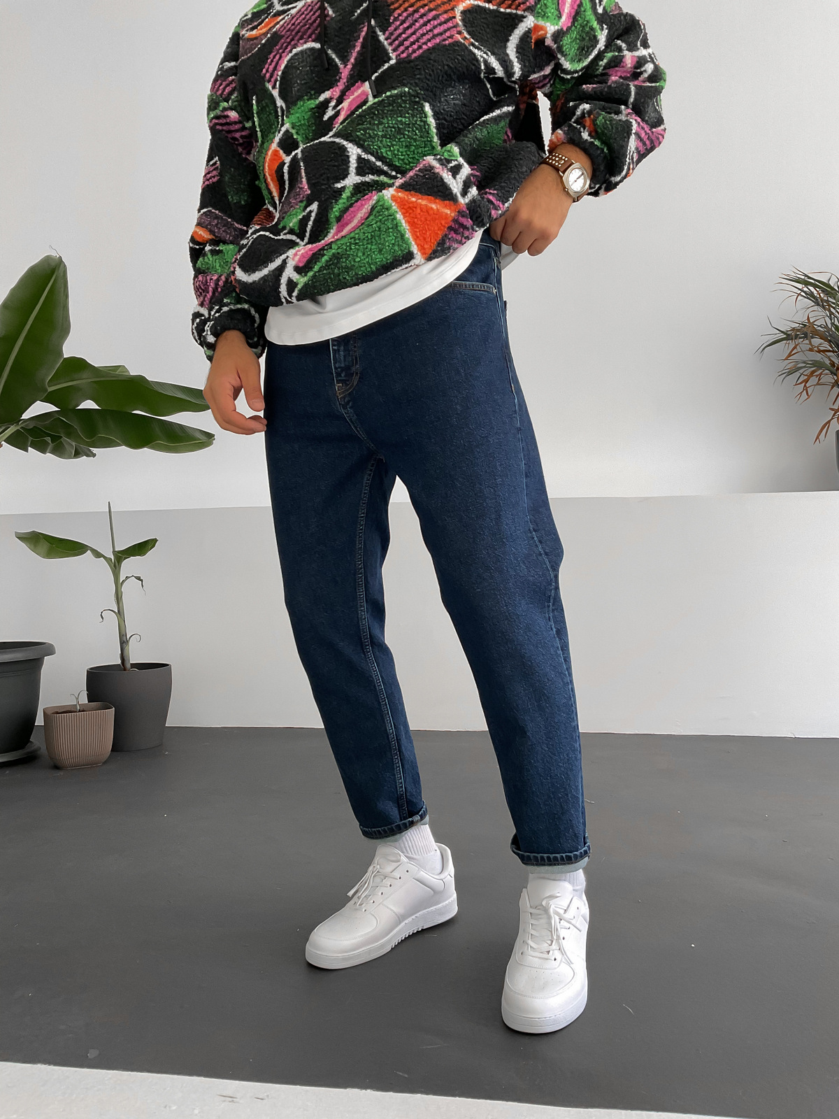 Lacivert Boyfriend B1-4015