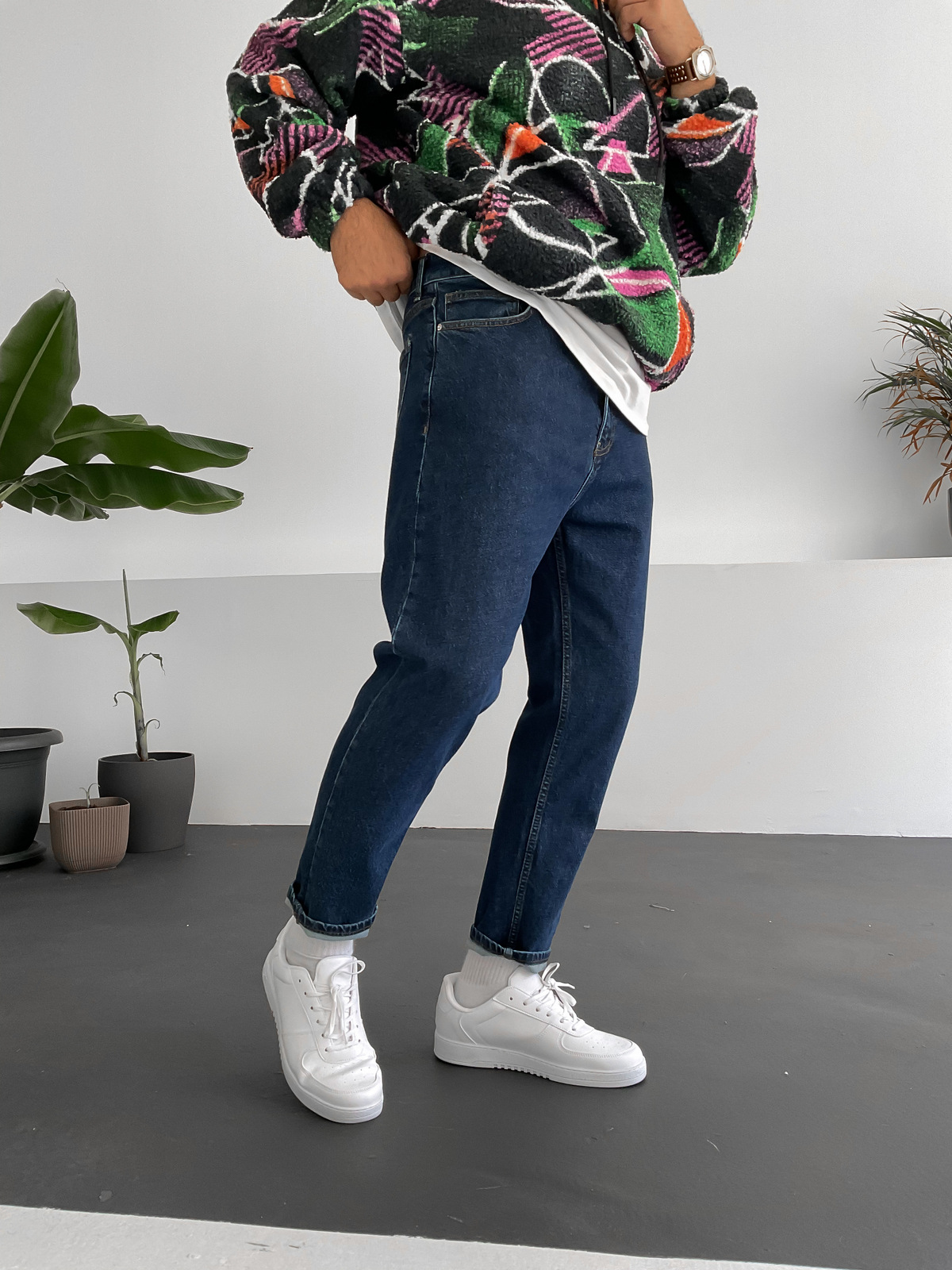 Lacivert Boyfriend B1-4015