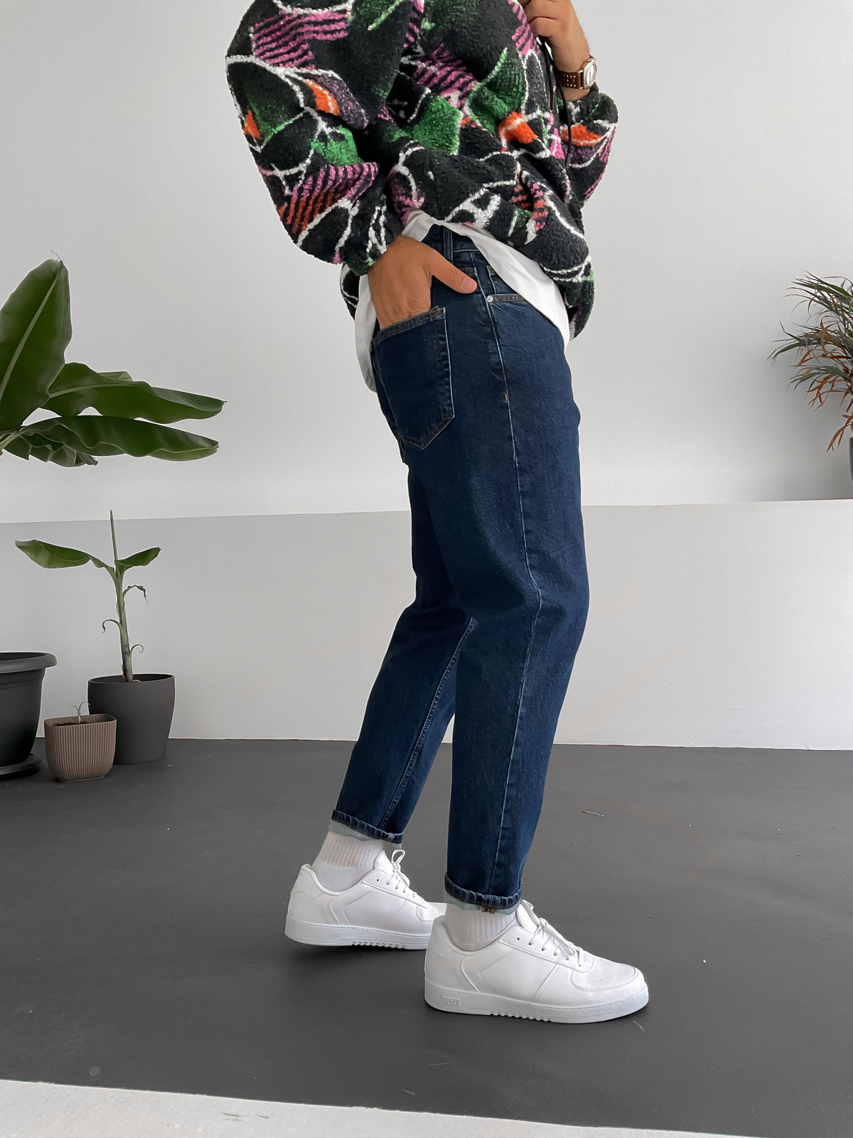 Lacivert Boyfriend B1-4015