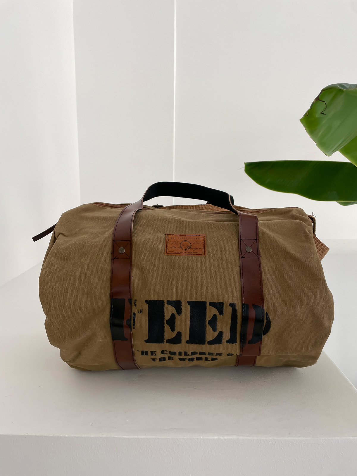 Kahve Burlap Feed Omuz Çantası OC-7204
