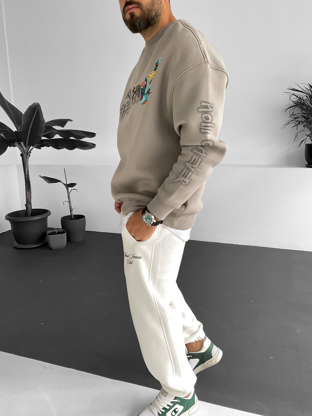 Ice Gri Flow Baskılı Sweatshirt M-3381