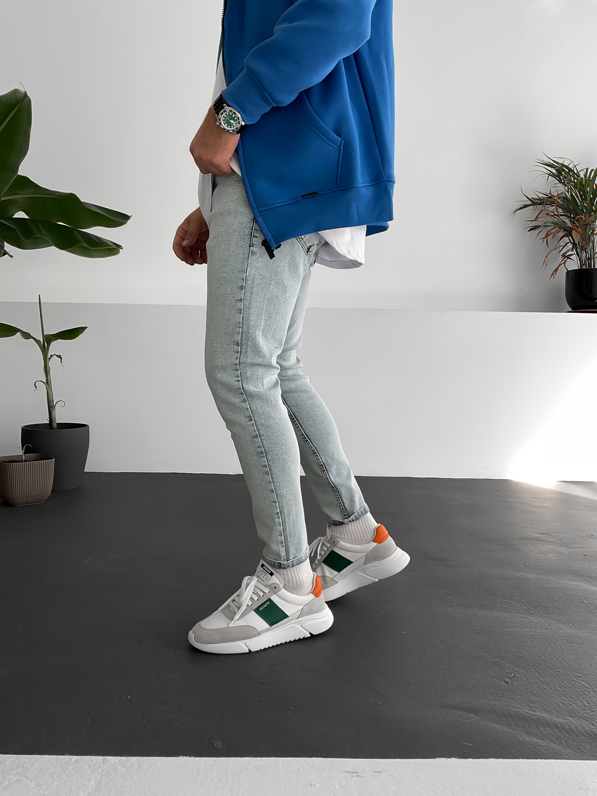 Buz Mavisi Yıkamalı Slim Fit Pantolon WE-1219