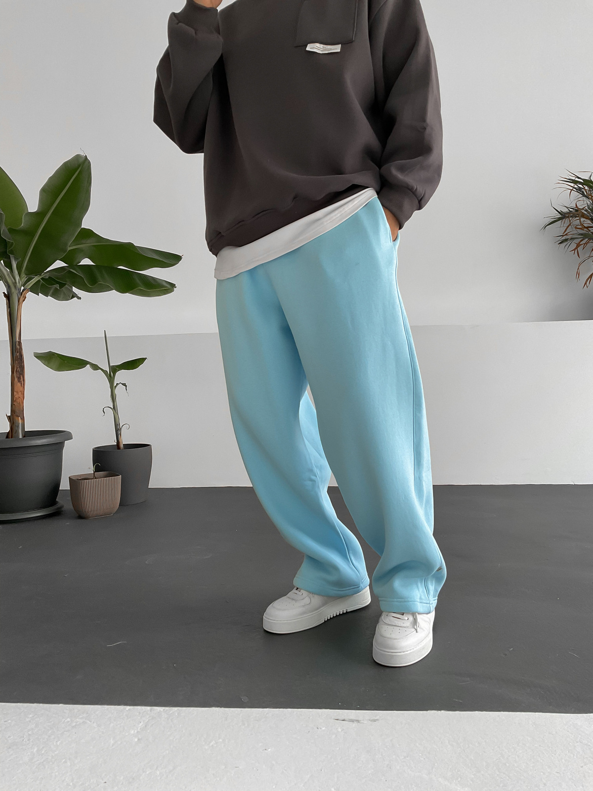 Bebe Mavisi Boru Paça Eşofman V-10131