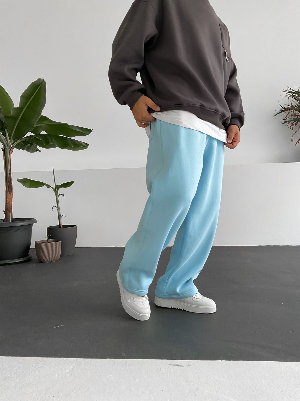 Bebe Mavisi Boru Paça Eşofman V-10131