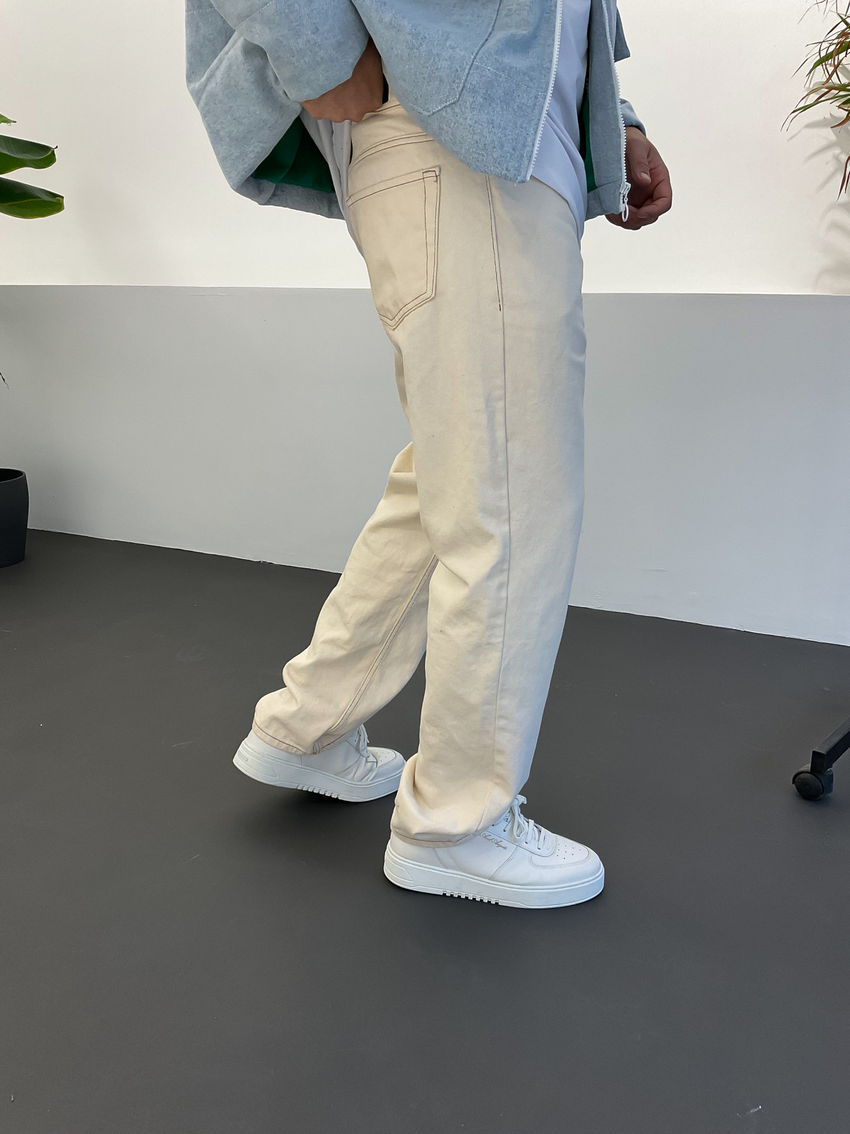 Bej Baggy Jean WE-1419