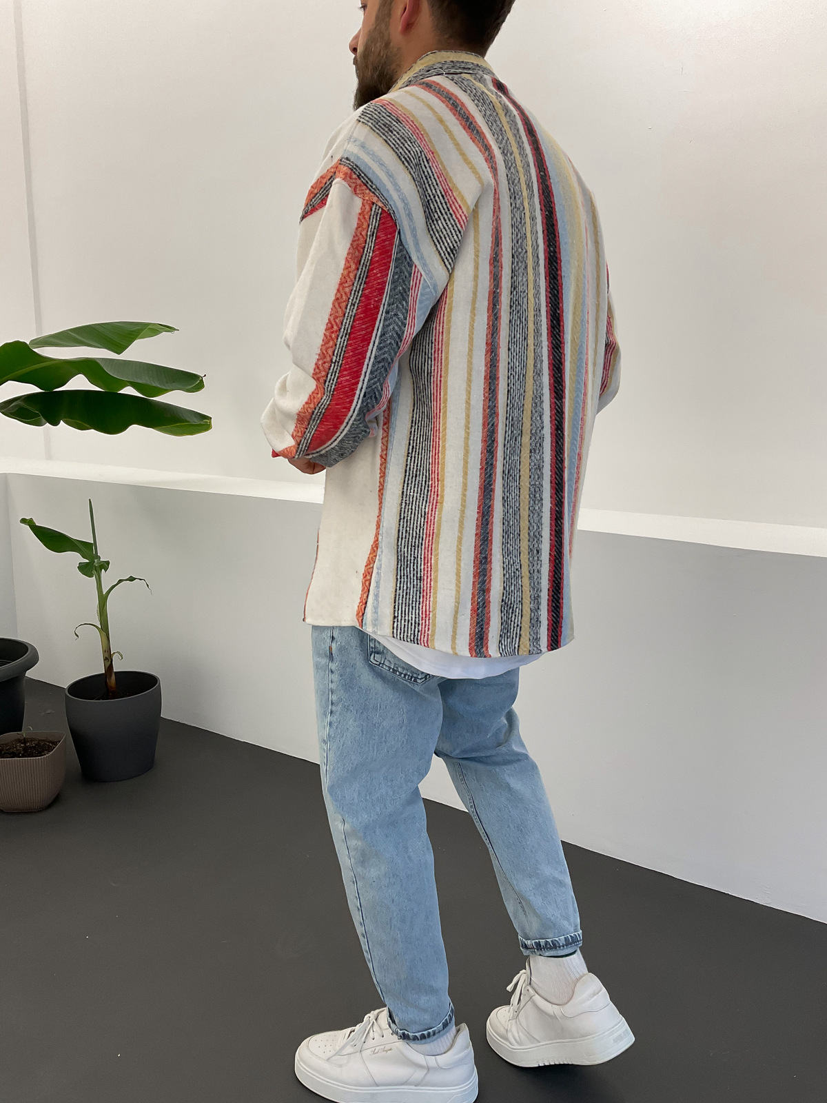 Renkli Dikey Şeritli Kaşe Gömlek RL-27005