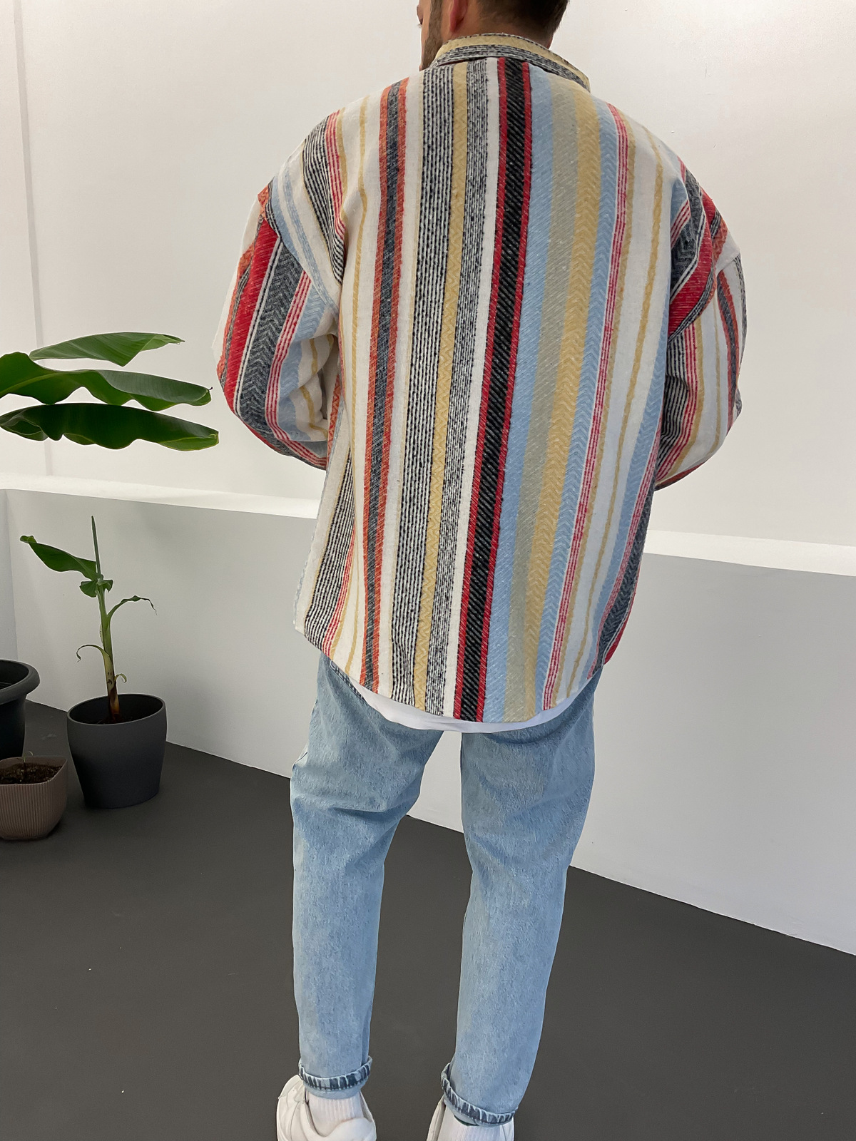 Renkli Dikey Şeritli Kaşe Gömlek RL-27005