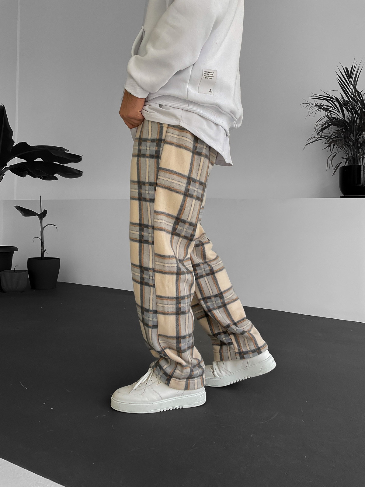 Mavi Ekose Polar Pantolon K-1036