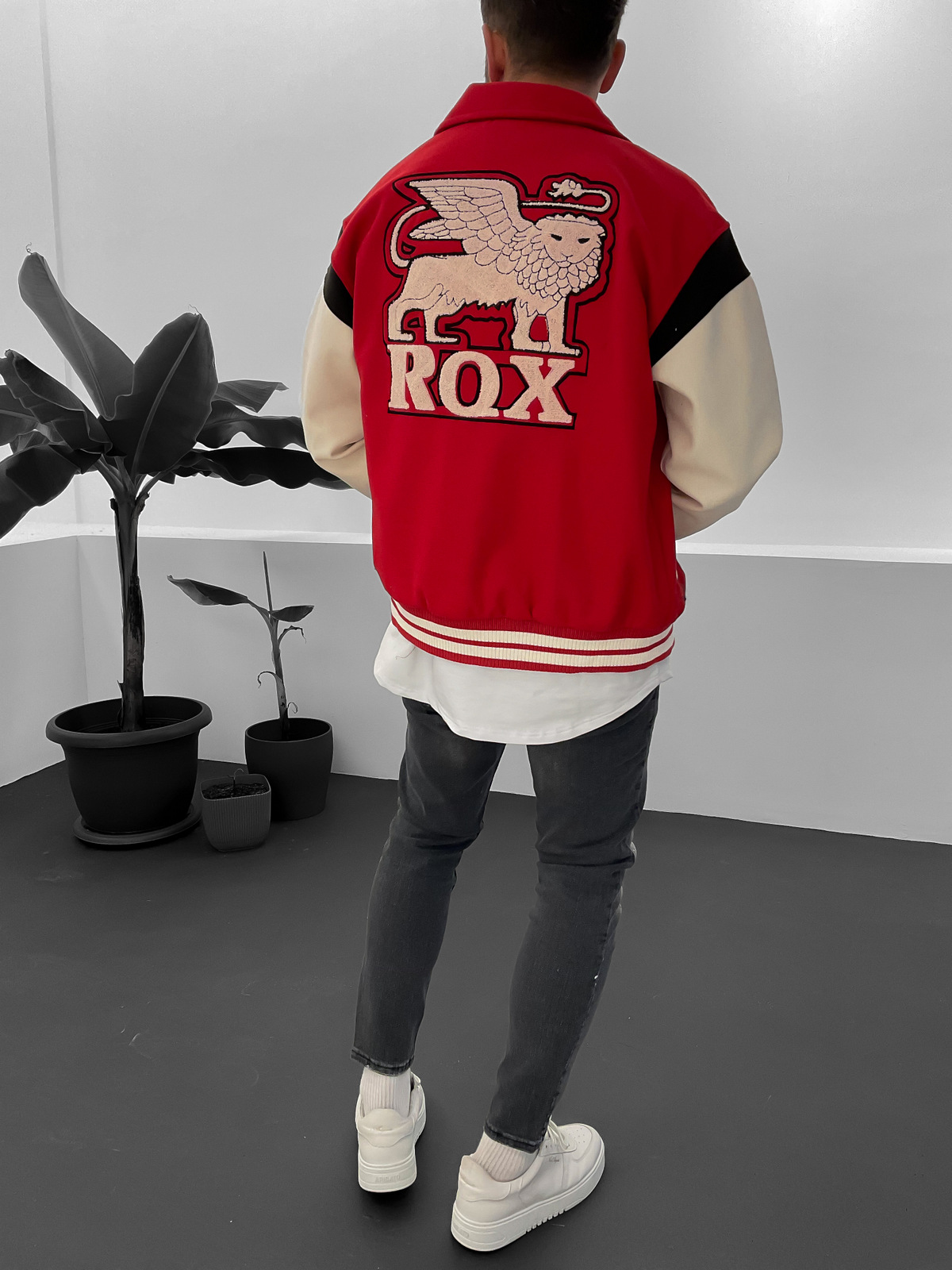 Kırmızı Rox Nakışlı Kolej Ceket RC-2324