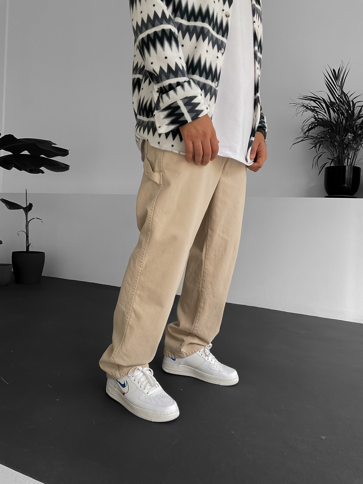 Bej Boru Paça Gabardin Pantolon RP-1297