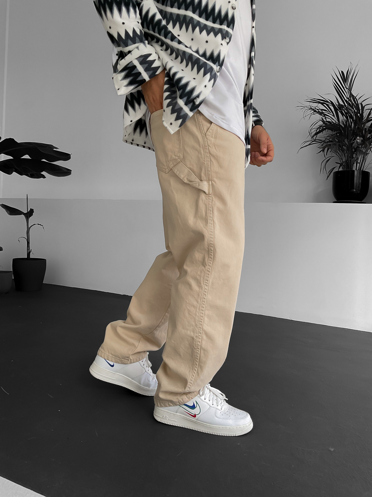 Bej Boru Paça Gabardin Pantolon RP-1297