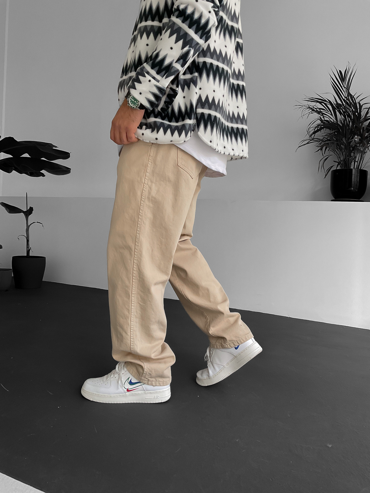 Bej Boru Paça Gabardin Pantolon RP-1297