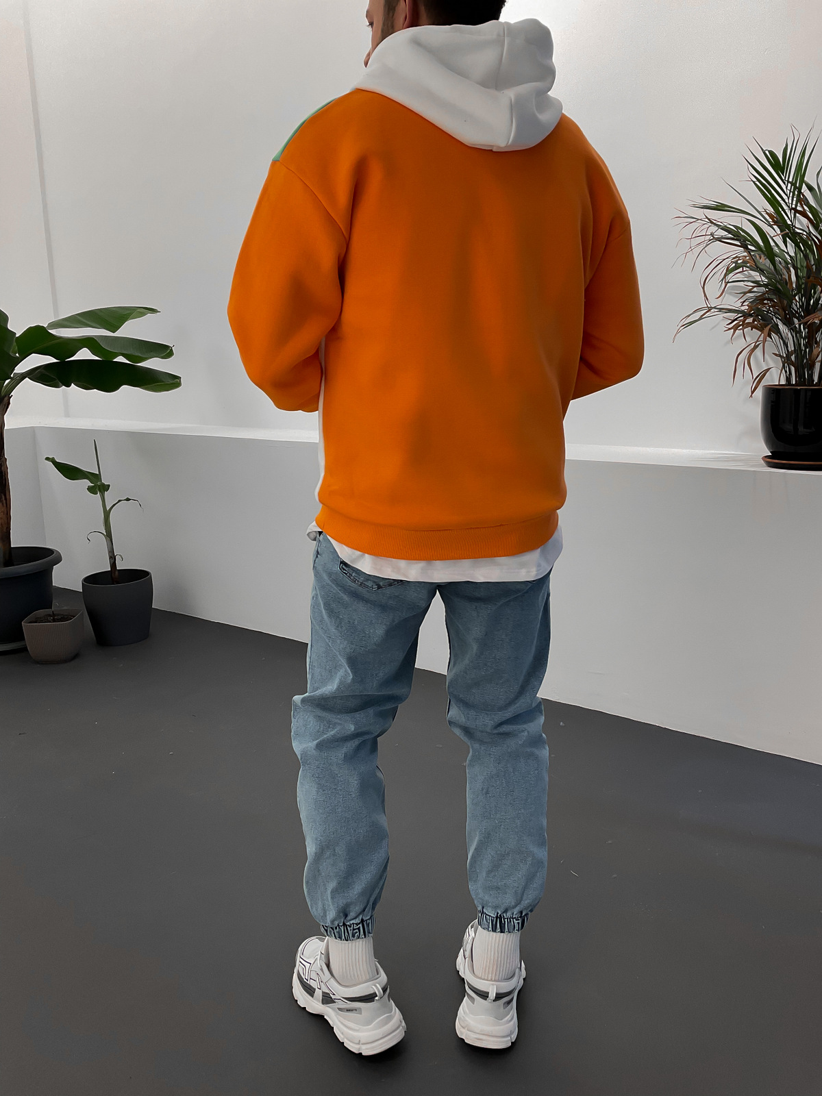 Yeşil W Parçalı Kapüşonlu Sweat ET-
