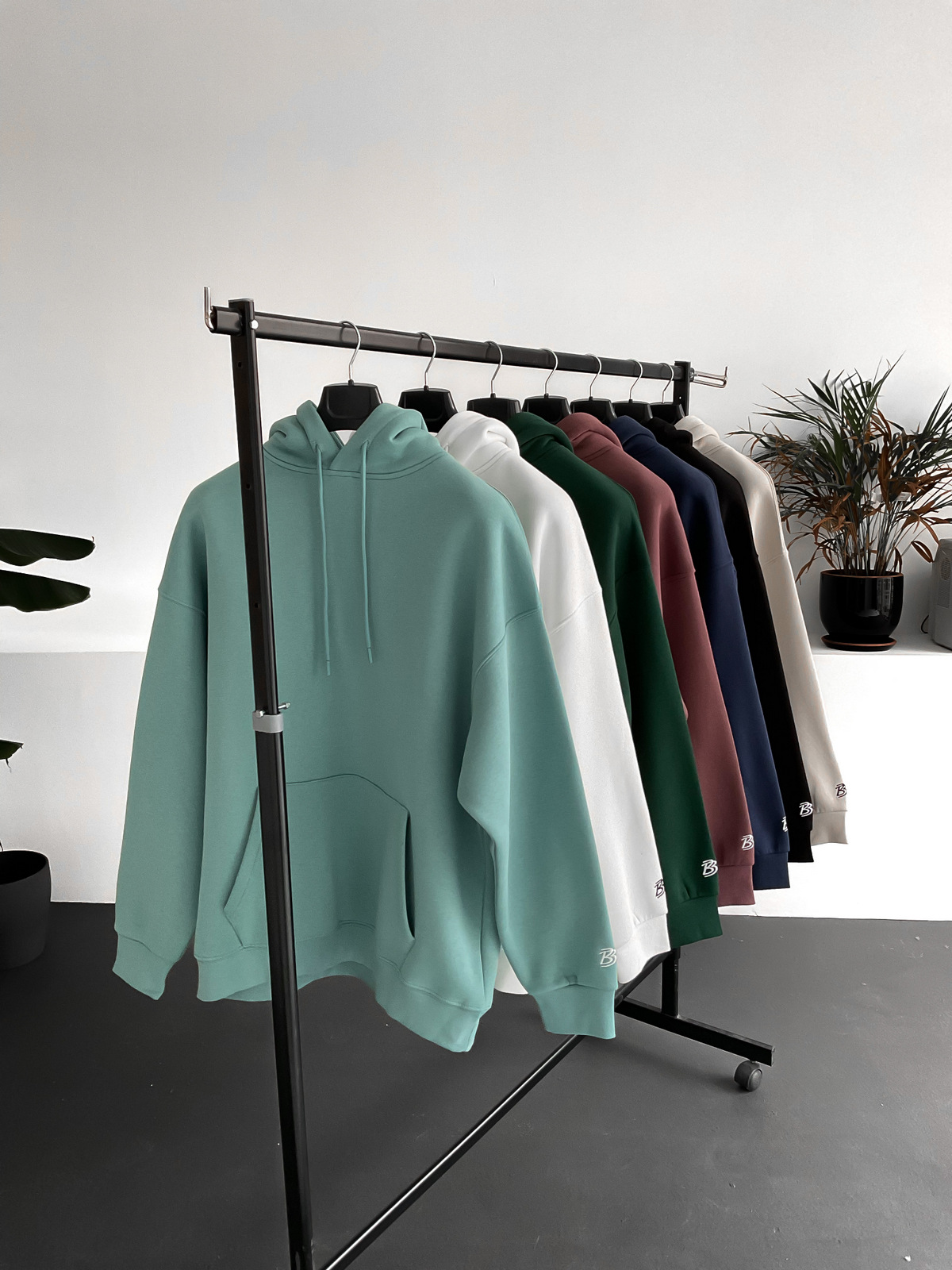 Beyaz Bybasicman Basic Kapüşonlu Sweat BY-1266