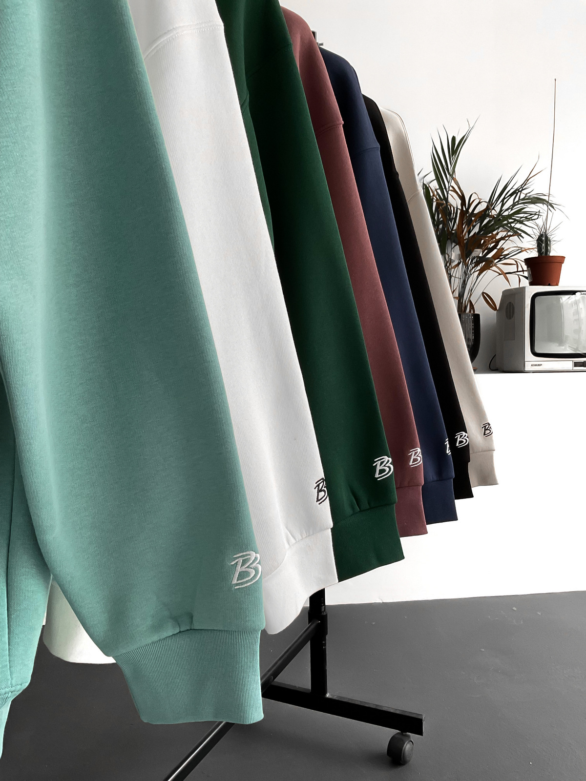 Beyaz Bybasicman Basic Kapüşonlu Sweat BY-1266