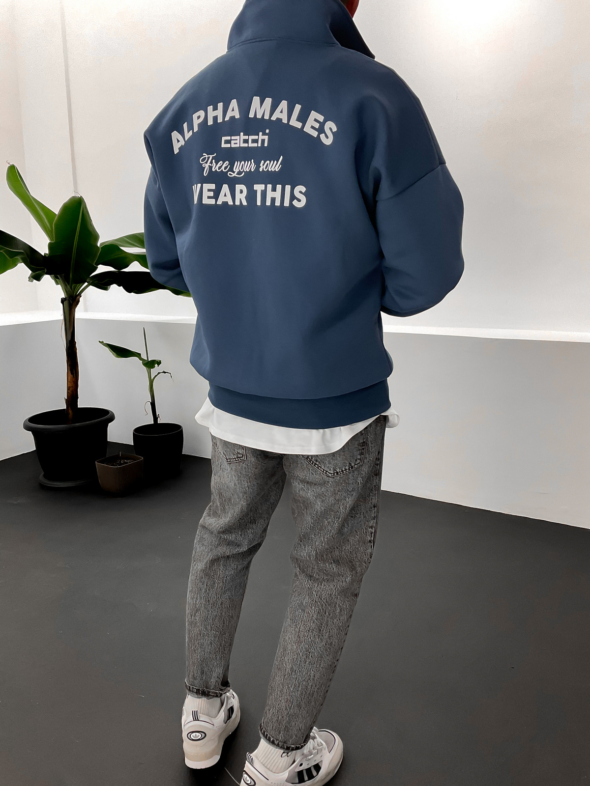 Lacivert Yarım Fermuarlı Alpha Sweat C-471