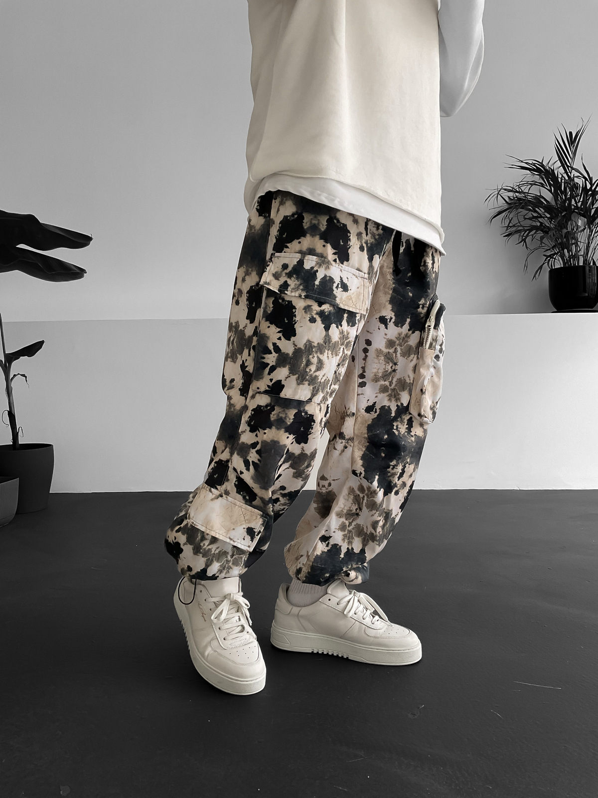 Ekru İnce Batik Kargo Pantolon GJ-15430-1-3