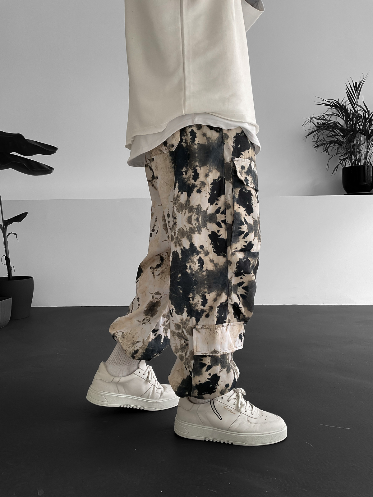 Ekru İnce Batik Kargo Pantolon GJ-15430-1-3