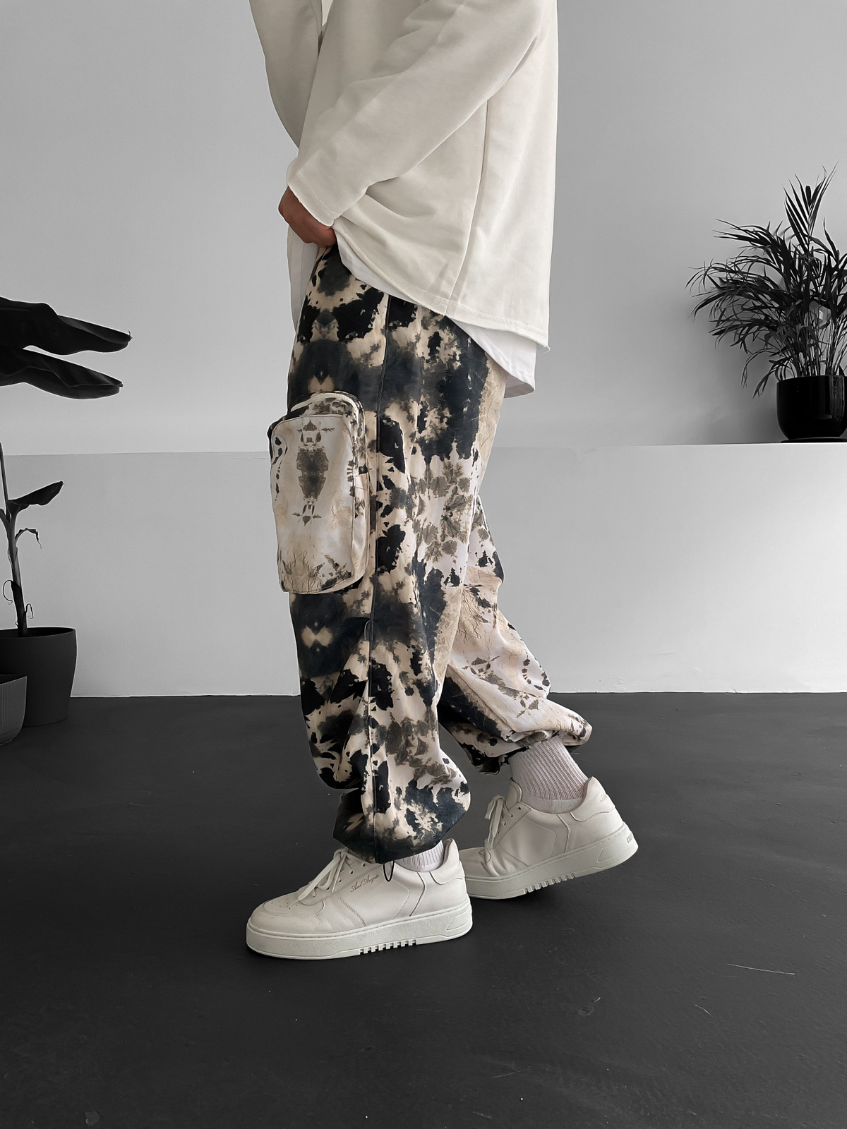 Ekru İnce Batik Kargo Pantolon GJ-15430-1-3