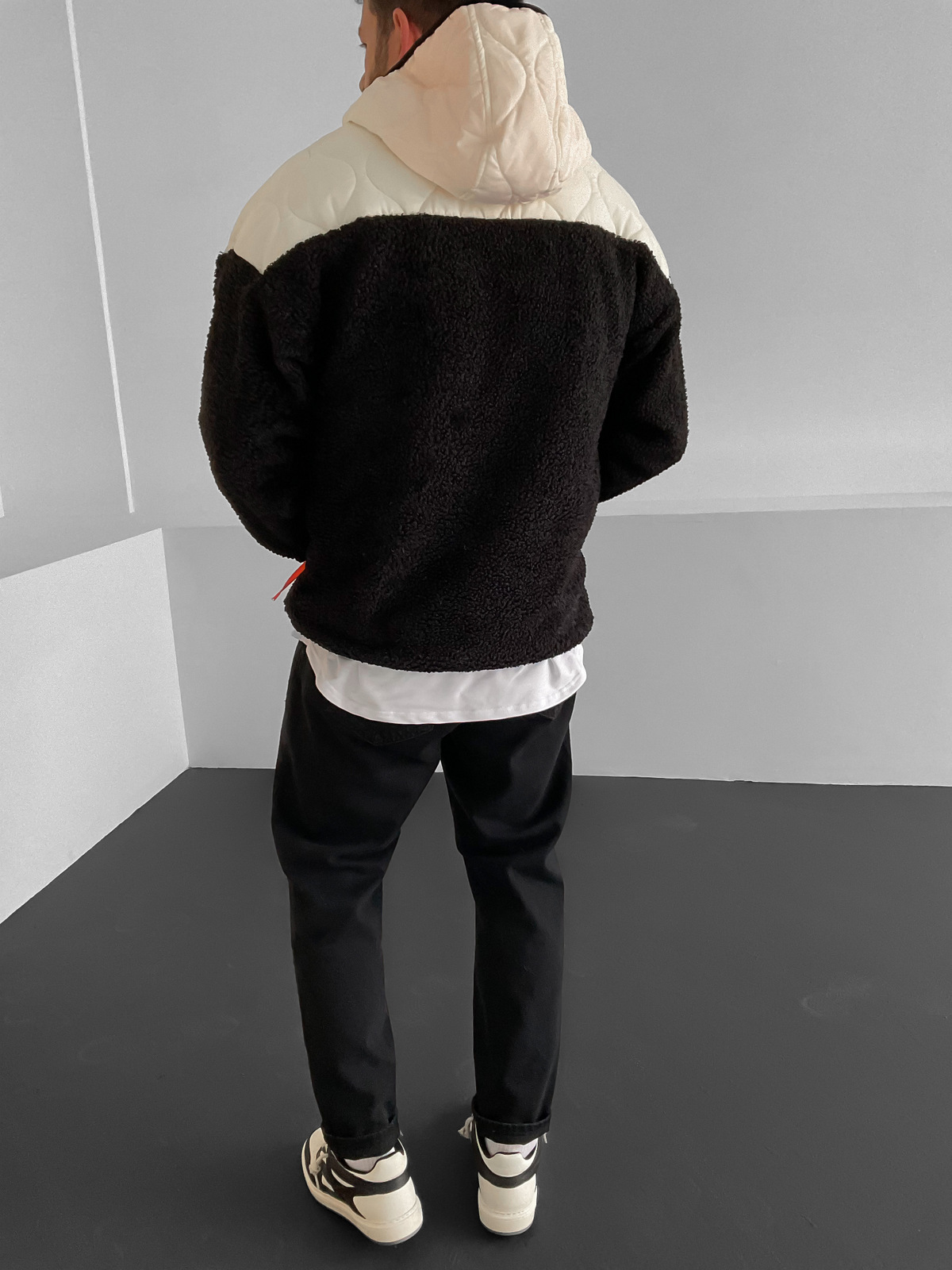 Siyah Kapitone Peluş Ceket RC-5678