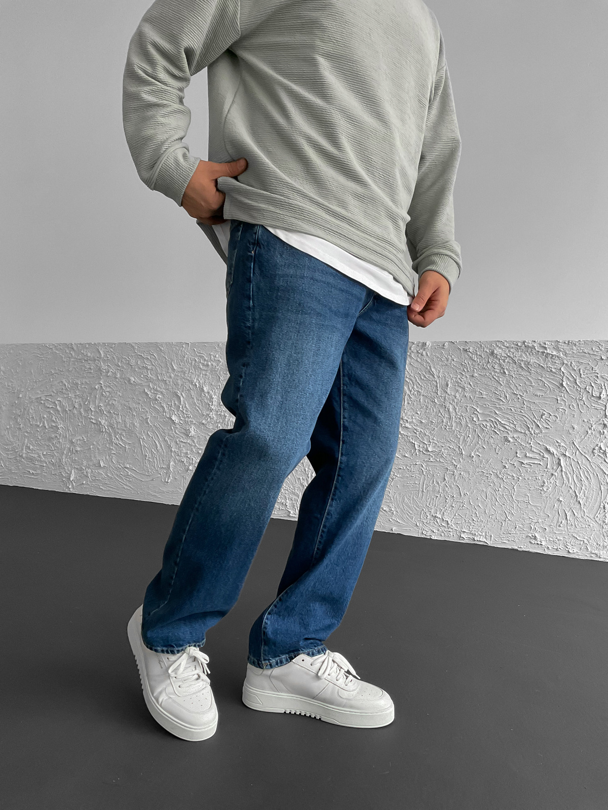 Koyu Mavi Yıkamalı Baggy Jean GJ-15654/16369