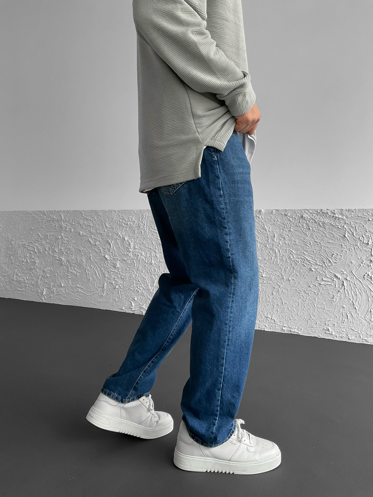 Koyu Mavi Yıkamalı Baggy Jean GJ-15654/16369