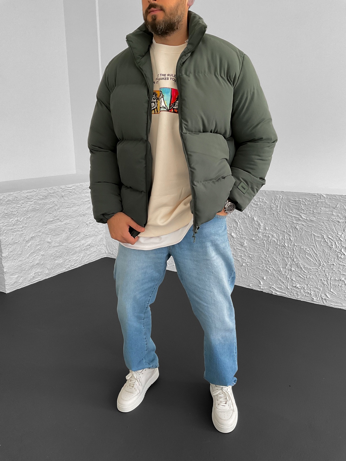 Yeşil Şişme Mont V-10248