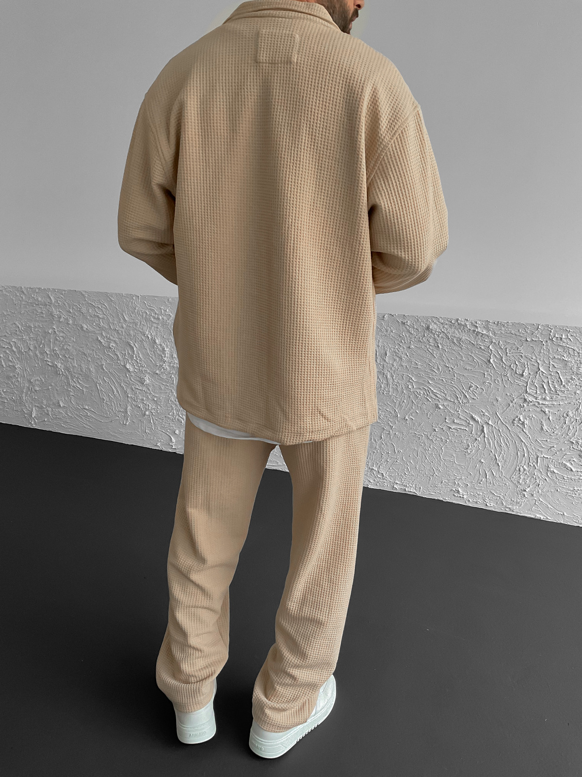 Bej Waffle Çift Cepli Ceket V-10350