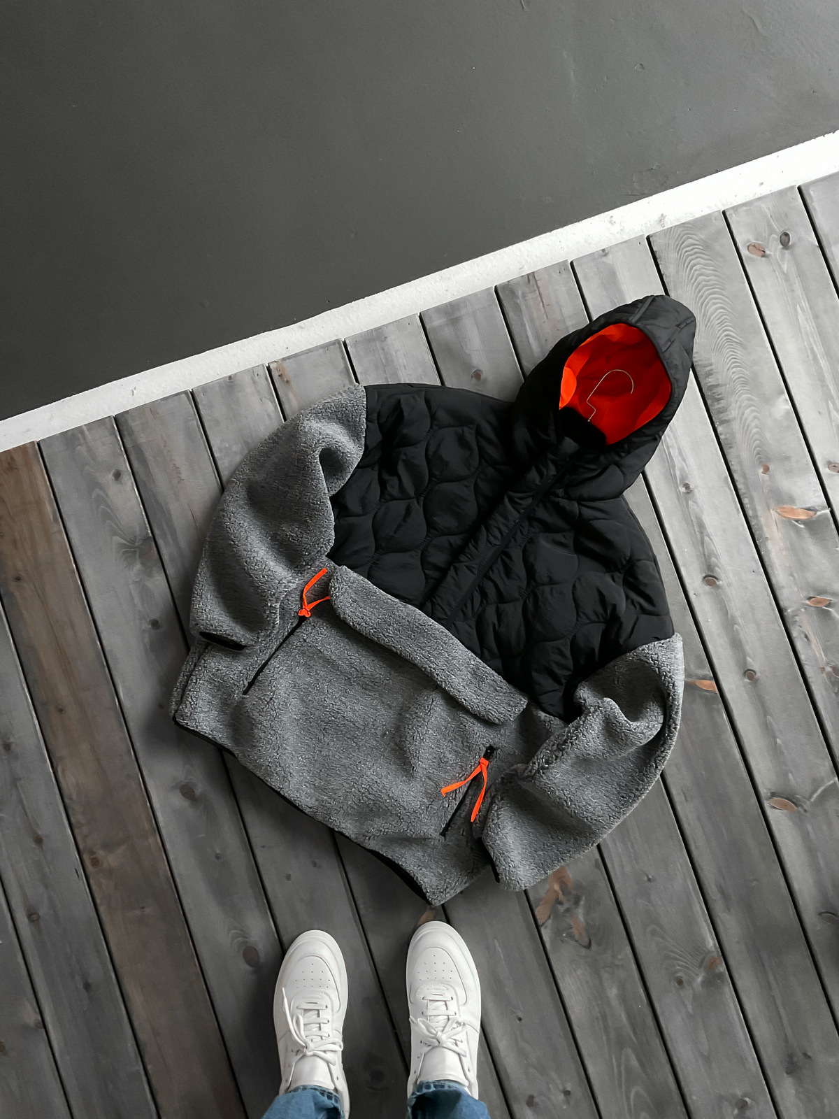 Siyah Antrasit Kapitone Peluş Ceket RC-5678