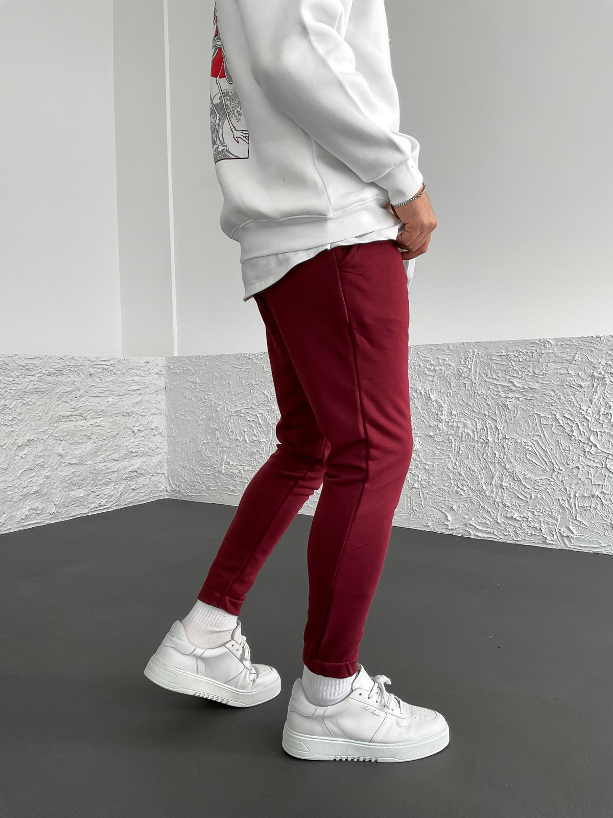 Bordo B Baskılı Eşofman BY-1257
