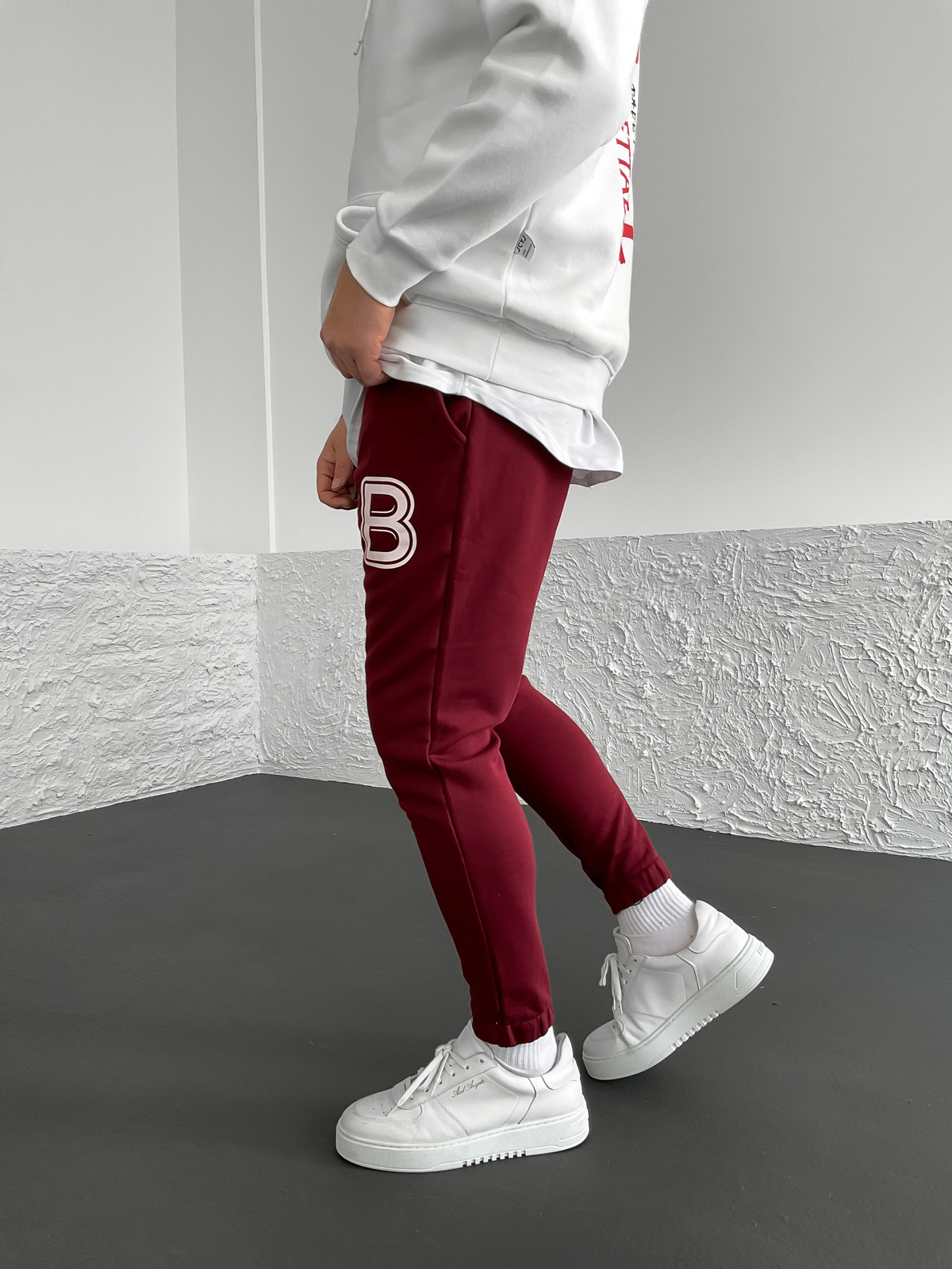 Bordo B Baskılı Eşofman BY-1257