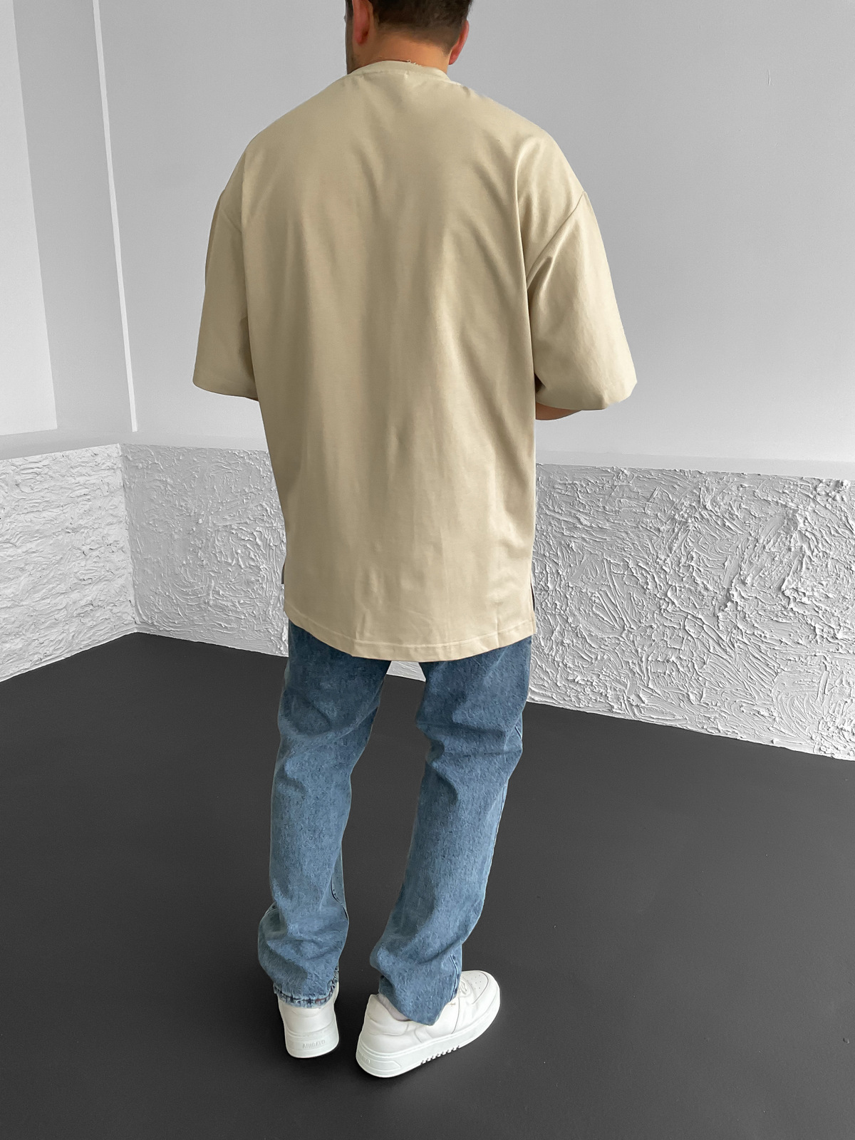 Bej Cepli Oversize T-Shirt BS-015