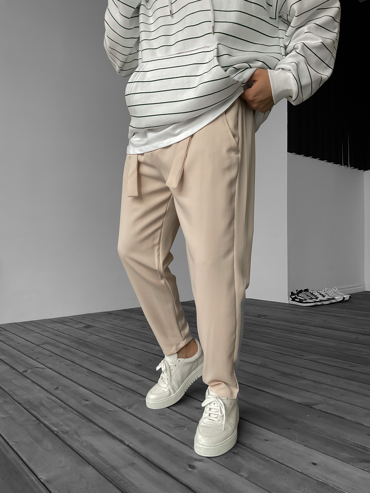 Bej Kuşaklı Pantolon DP-1001