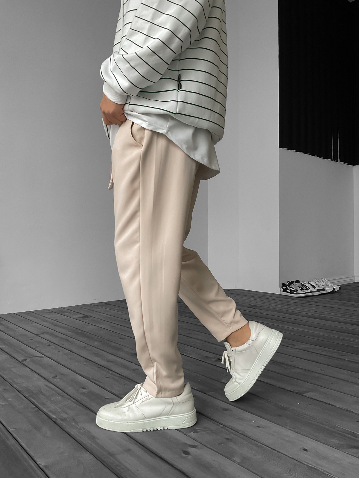 Bej Kuşaklı Pantolon DP-1001