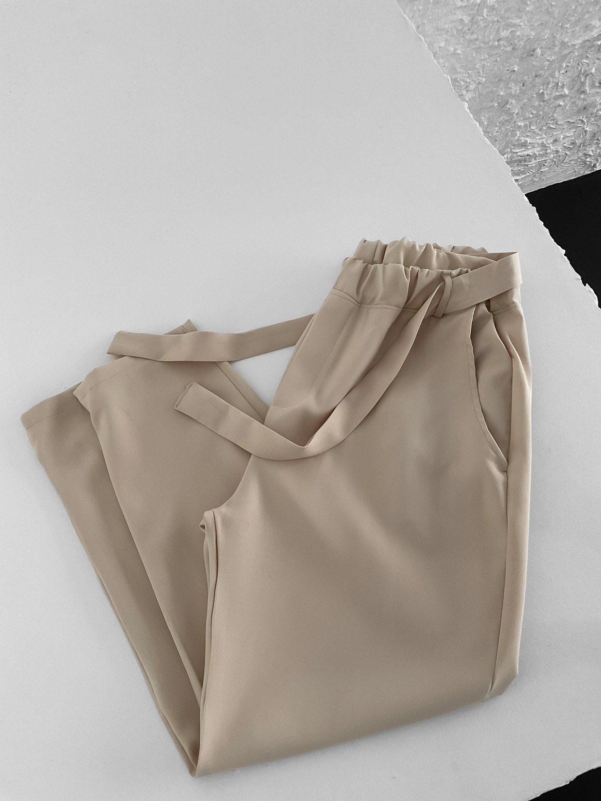 Bej Kuşaklı Pantolon DP-1001
