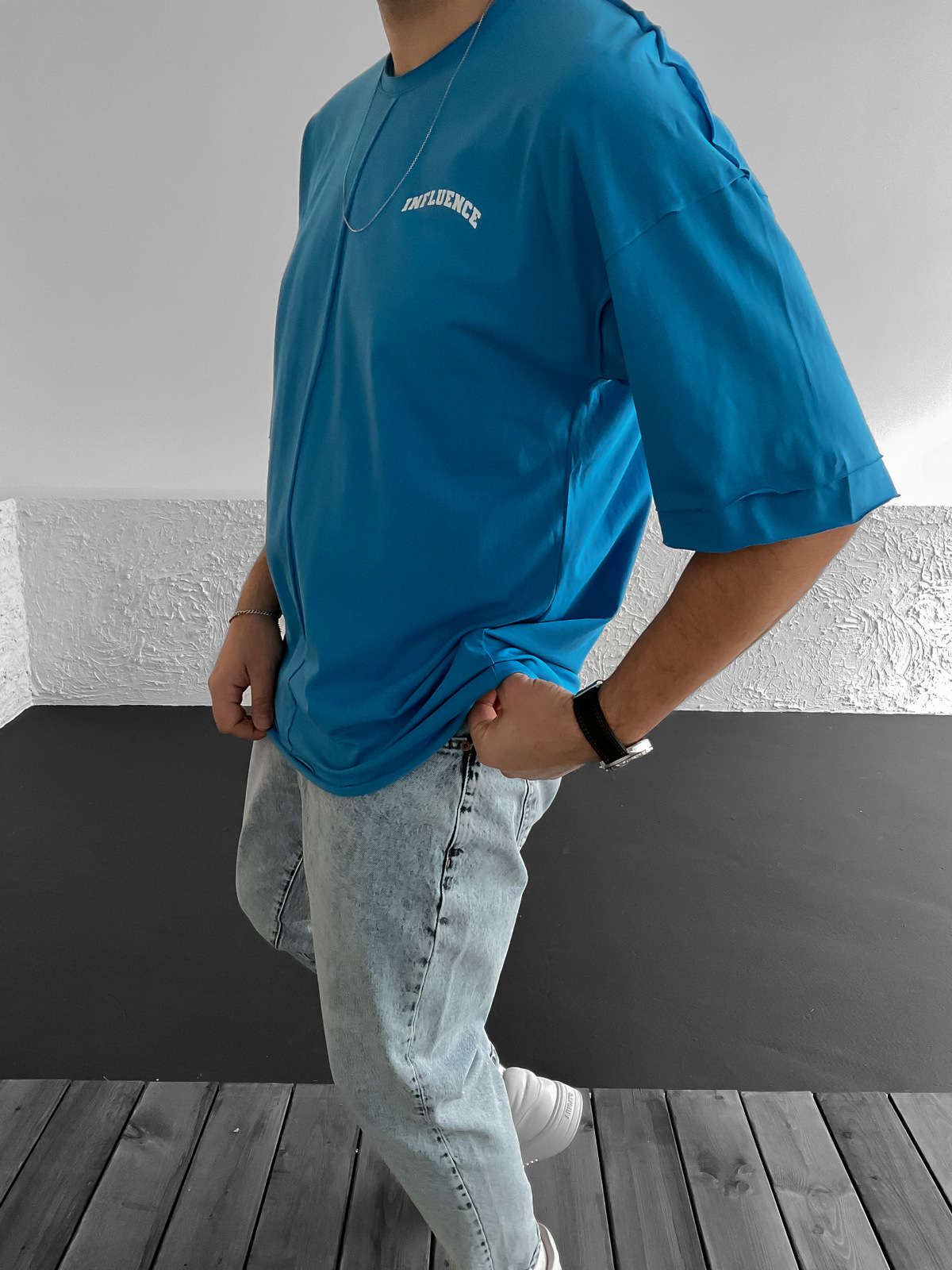 Mavi Influence Baskılı Oversize T-Shirt B-1069