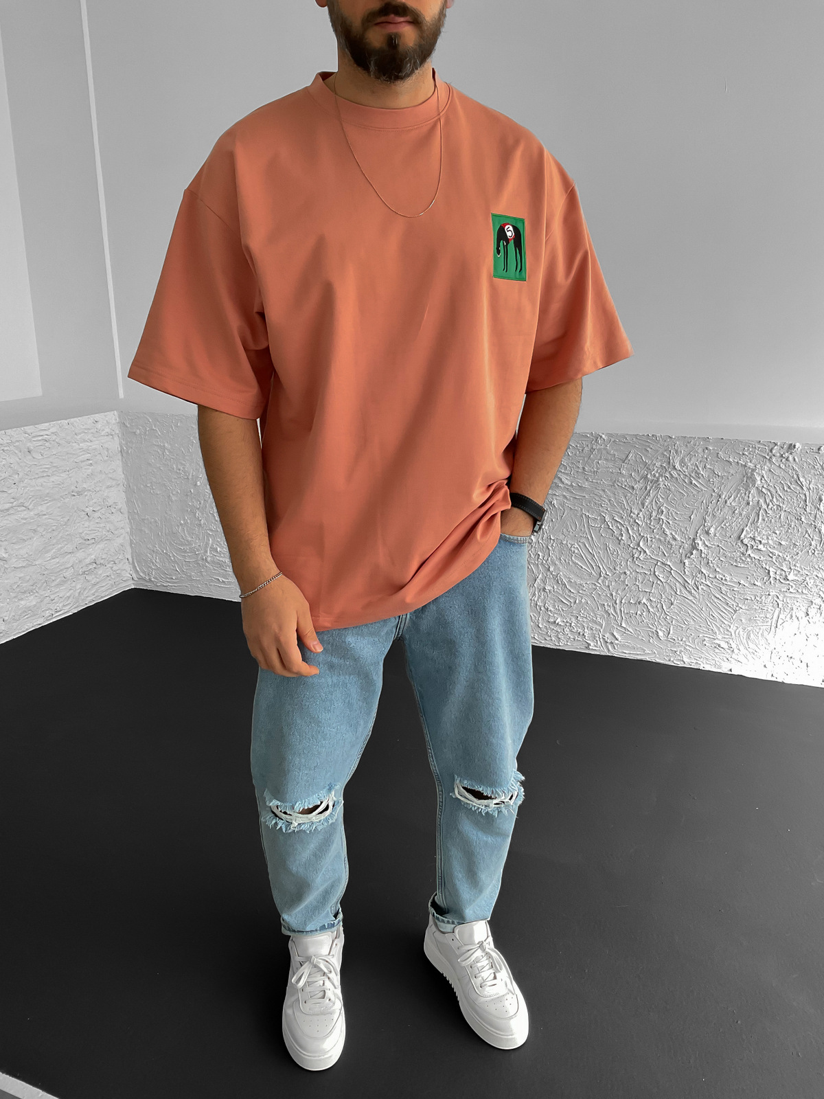 Pudra Patchli Oversize T-Shirt BS-018
