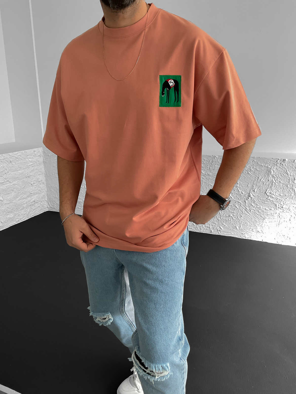 Pudra Patchli Oversize T-Shirt BS-018