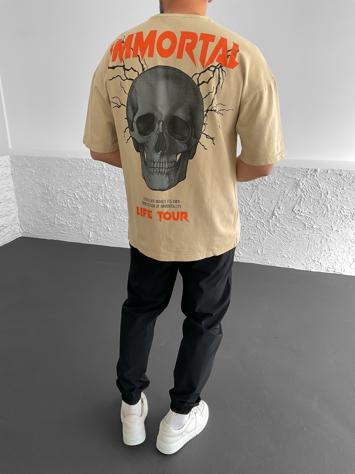 Bej Immortal Oversize T-Shirt  RL-22041