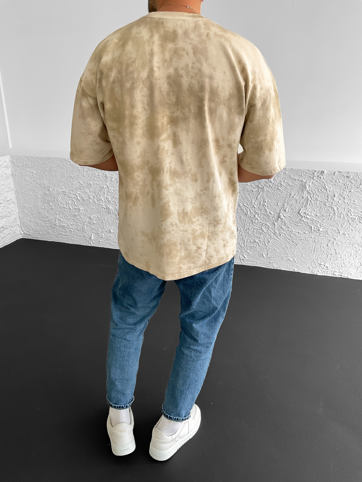 Bej Batik Oversize T-Shirt  RL-22035