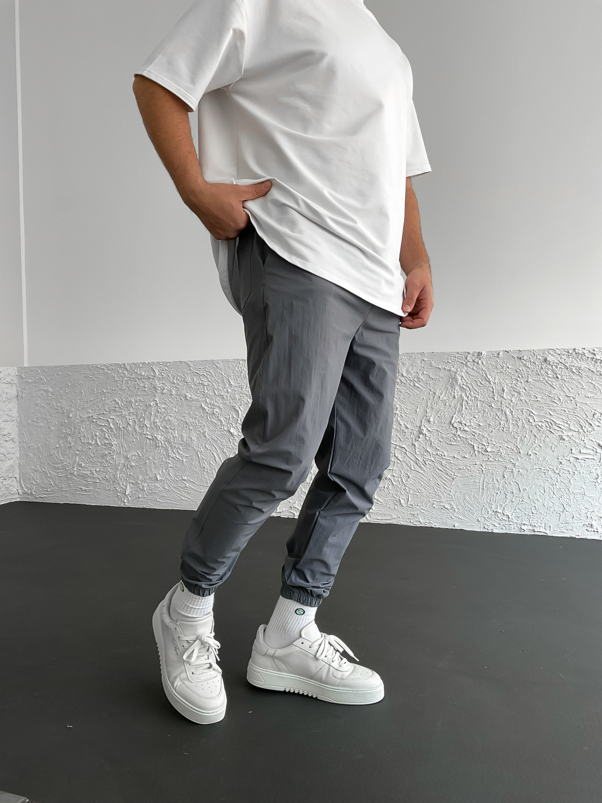 Füme Lastikli Paraşüt Kumaş Jogger K-2002