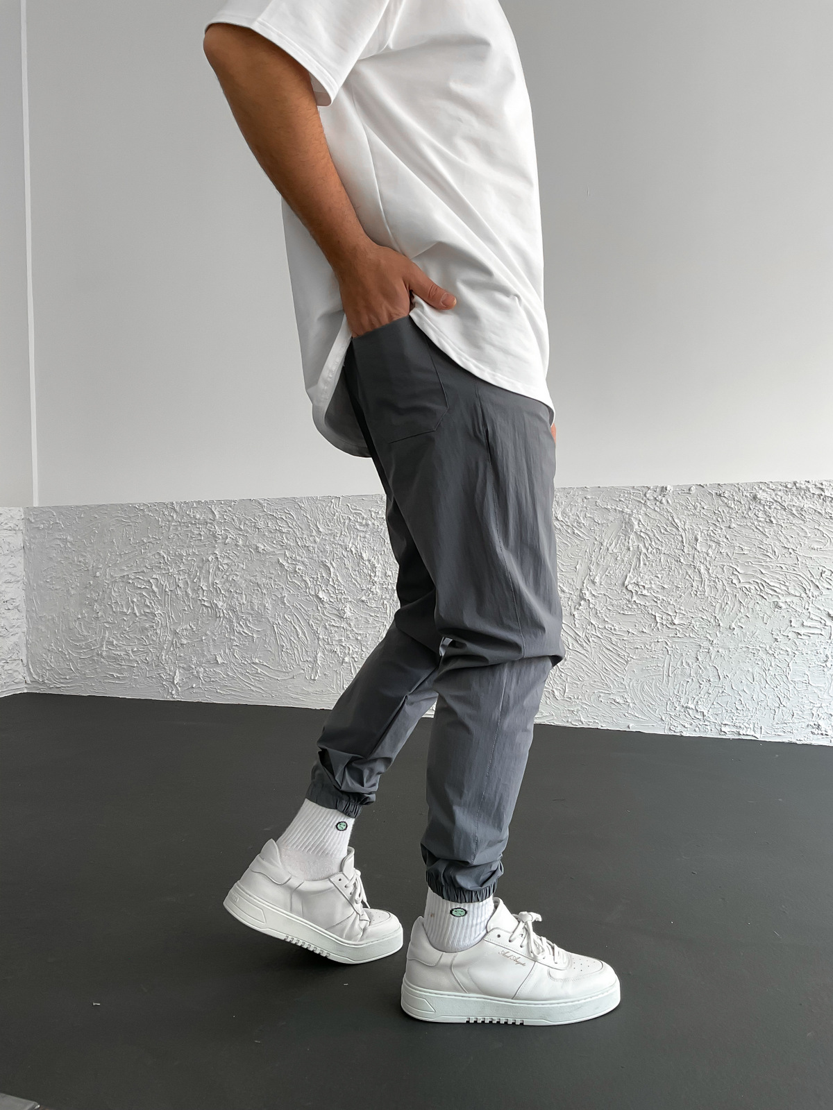 Füme Lastikli Paraşüt Kumaş Jogger K-2002