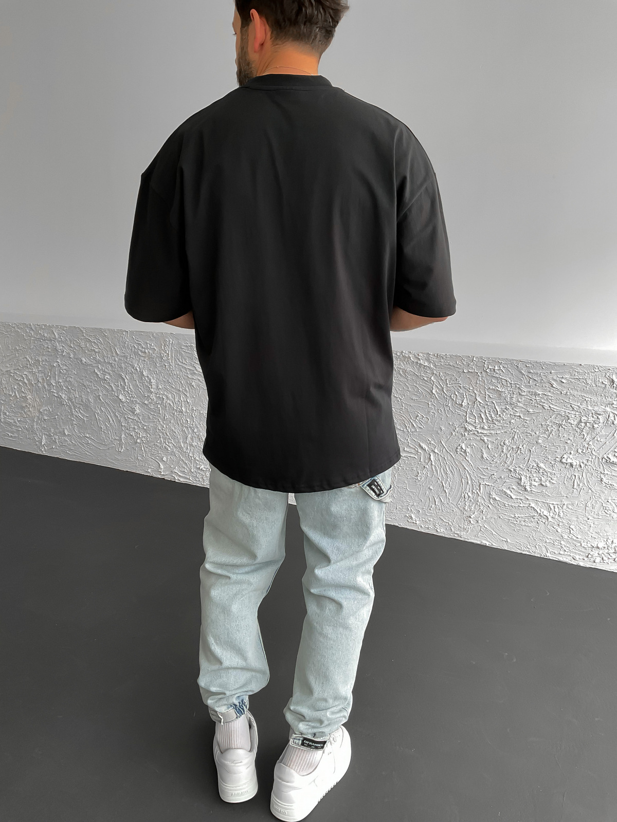 Antrasit Nothing Baskılı Oversize T-Shirt PM-034