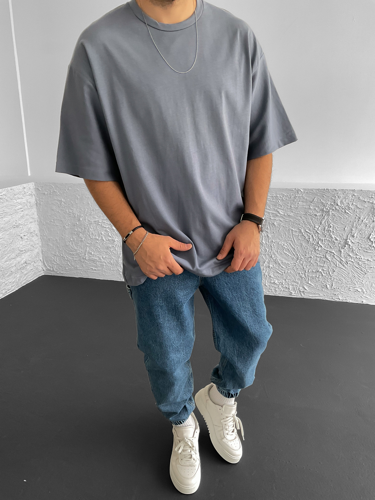 Füme Kalın Basic Oversize T-Shirt BS-020