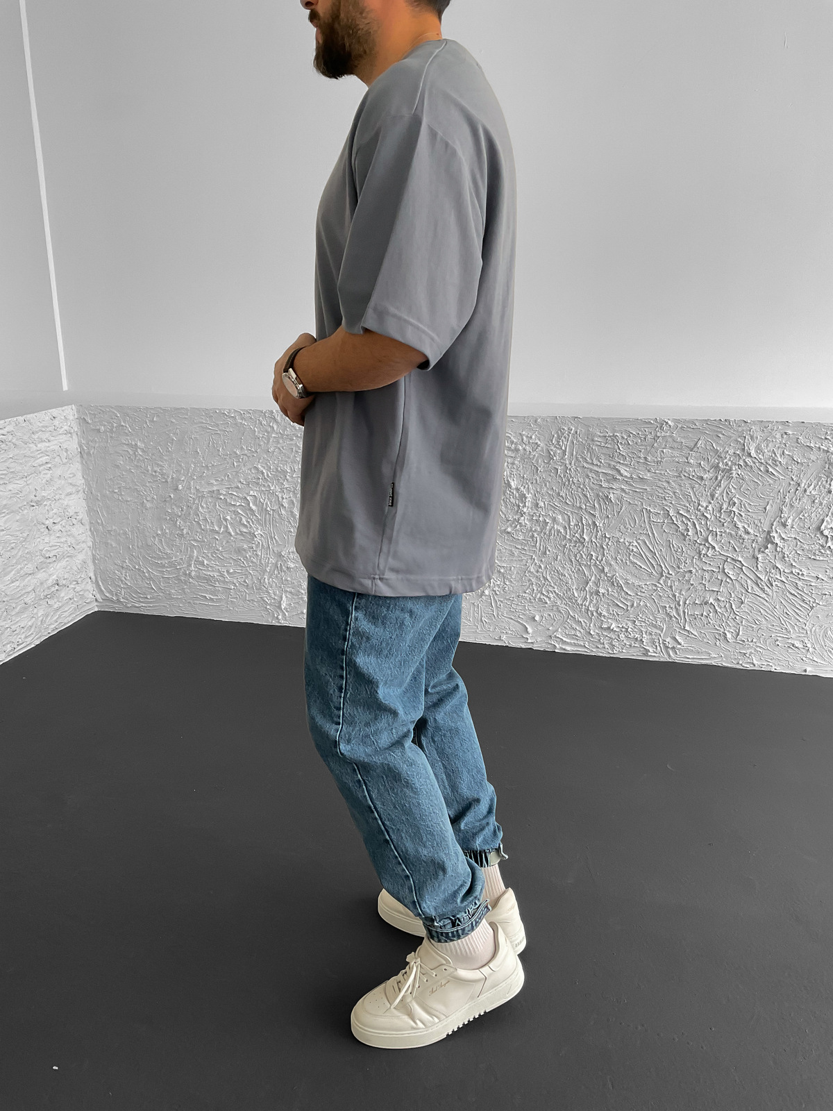 Füme Kalın Basic Oversize T-Shirt BS-020