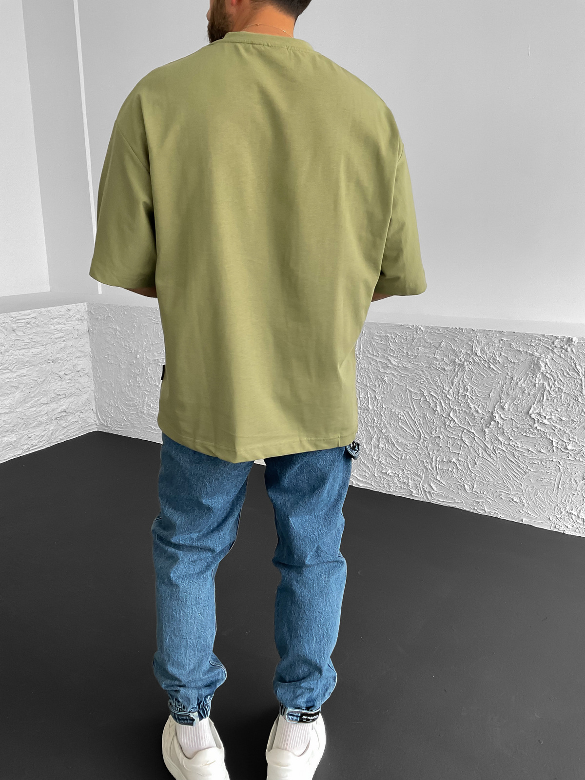 Açık Haki Kalın Basic Oversize T-Shirt BS-020