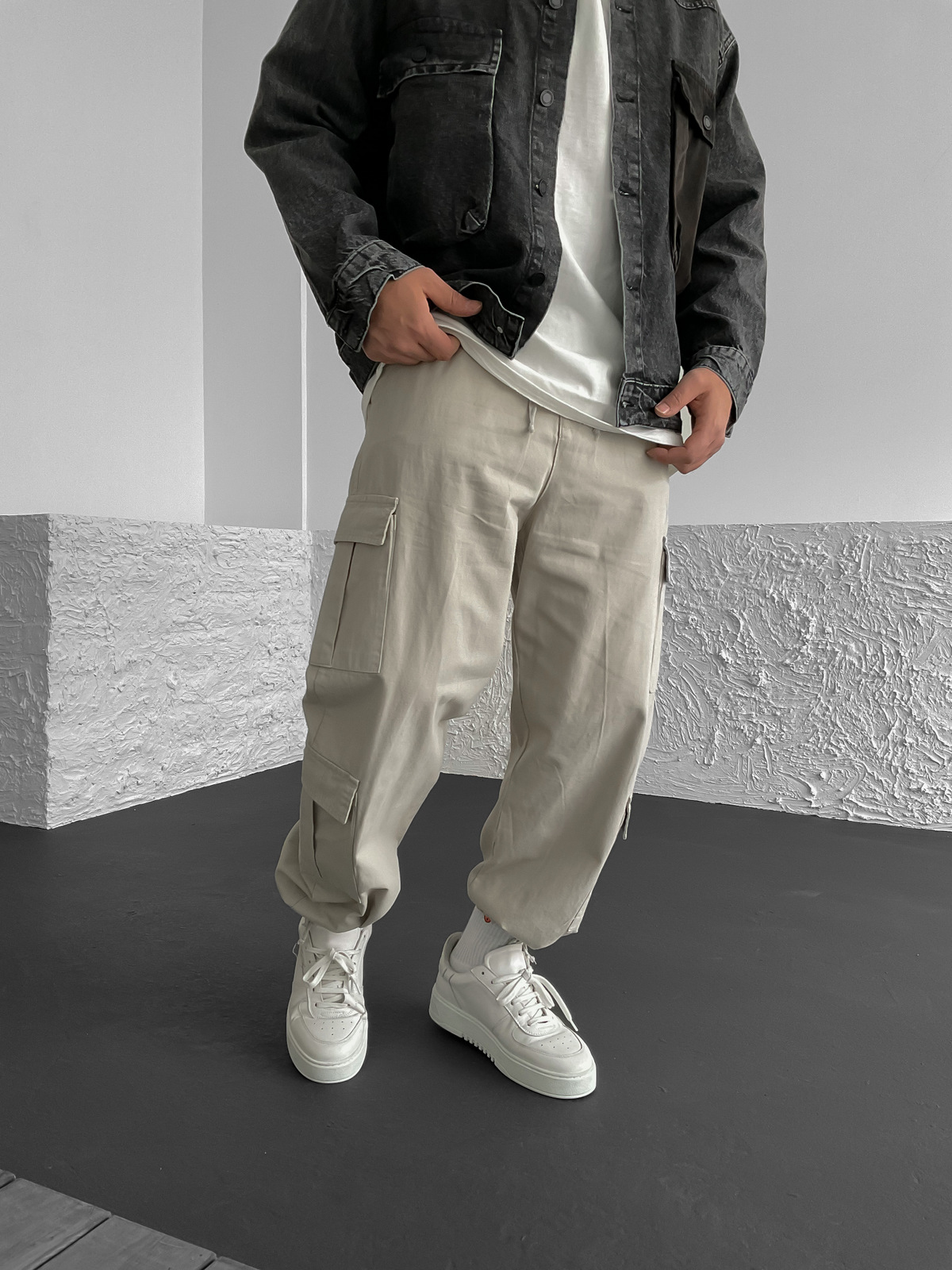 Taş Çift Kargo Cepli Baggy Pantolon DF-DB03