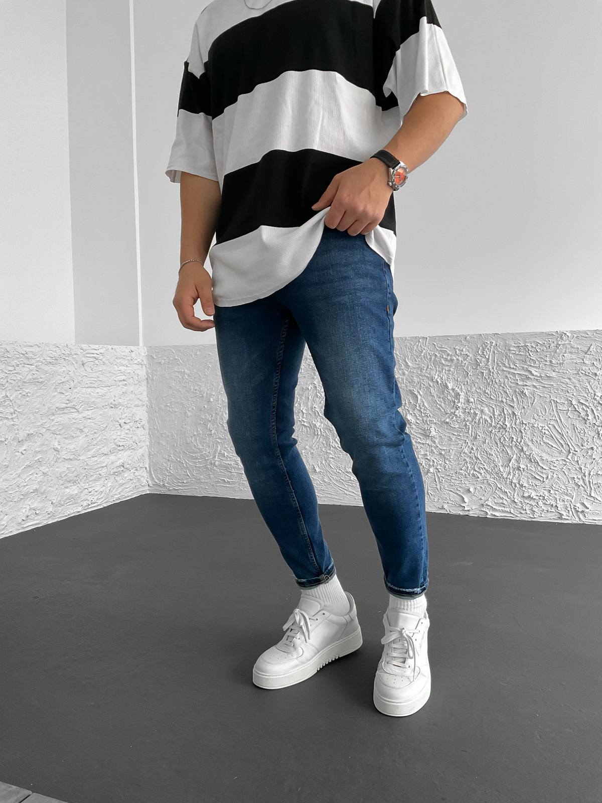 Koyu Mavi Eskitme Likralı Slim Fit Pantolon WE-1514/1229