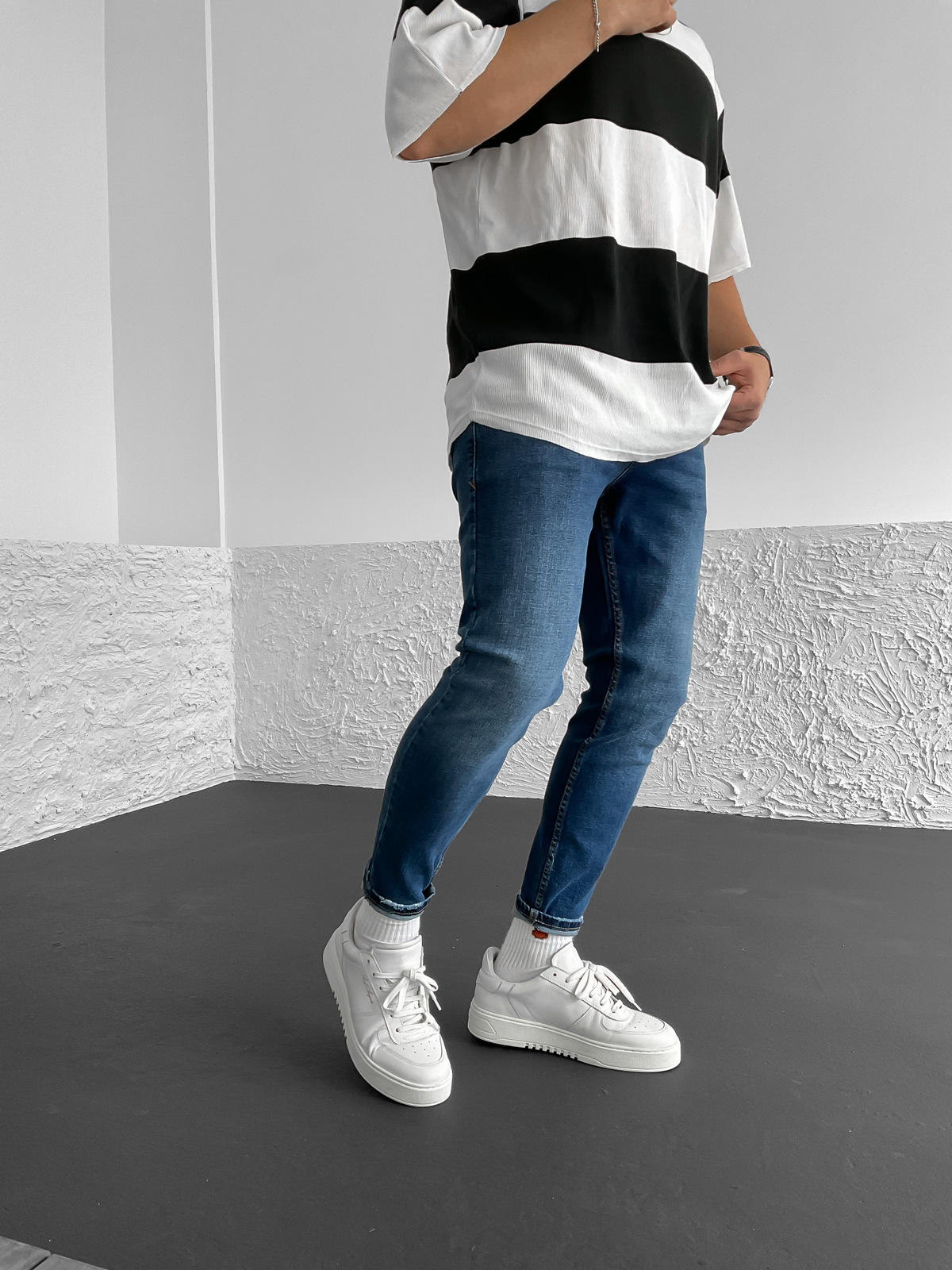 Koyu Mavi Eskitme Likralı Slim Fit Pantolon WE-1514/1229