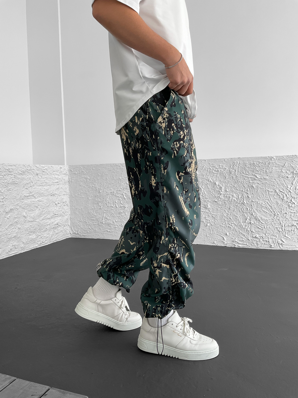 Yeşil Stoper Paça Kamuflaj Pantolon C-6198